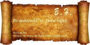 Brankován Henriett névjegykártya